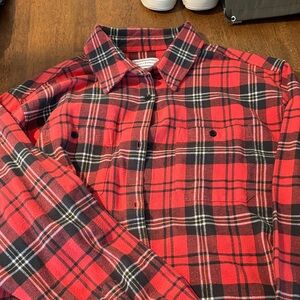 RVCA x STELLA WOMENS Red and Black Plaid Men's Shirt